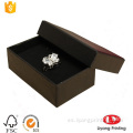 Caja de regalo de empaquetado de papel de joyería de anillo personalizado
